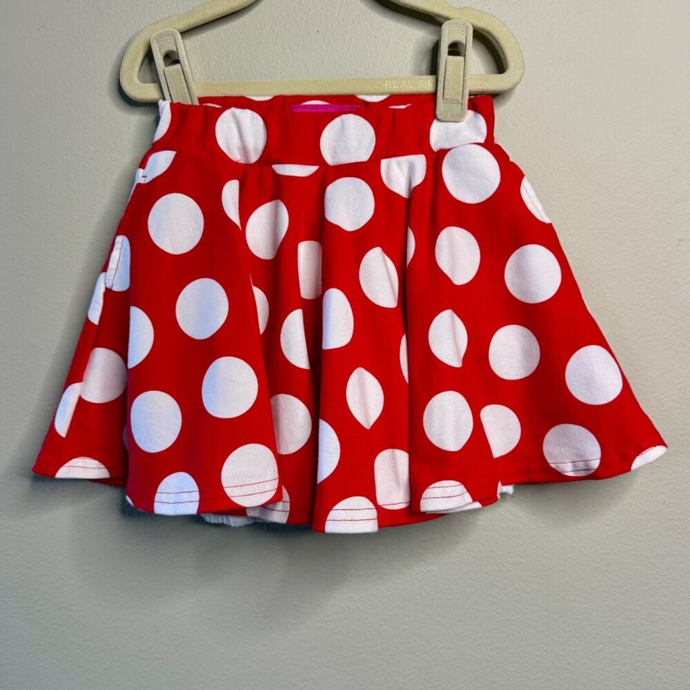 DISNEY PARKS Tokyo Minnie Skort Ruffle Bloomers 4-5 110 Red Polka Dot Unique HTF - Picture 2 of 9